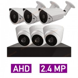 پکیج کامل 6 دوربین مداربسته 2.4 مگاپیکسل AHD پکیج کامل 6 دوربین مداربسته 2.4 مگاپیکسل AHD