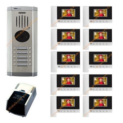 پکیج آیفون تصویری تابا مدل TVD-5-43 با حافظه 4.3 اینچی از 1 تا 12 واحدی