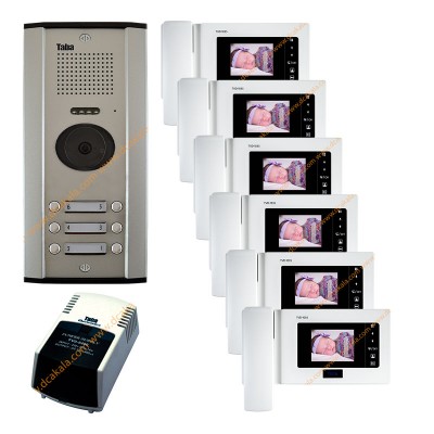 پکیج آیفون تصویری تابا مدل TVD-1035 با حافظه 4.3 اینچی از 1 تا 12 واحدی