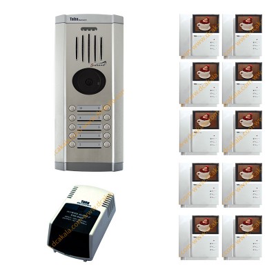 پکیج آیفون تصویری تابا مدل TVD-1040 با حافظه 4.3 اینچی از 1 تا 12 واحدی