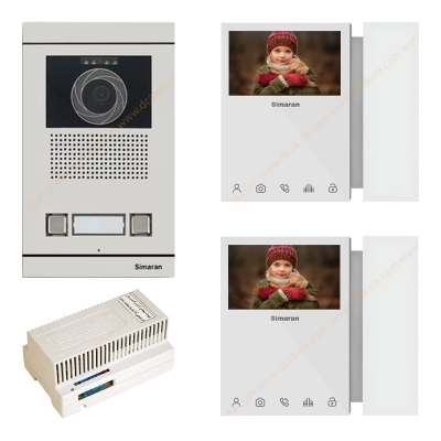 پکیج آیفون تصویری 2 واحدی سیماران مدل HS-43TKM100I2