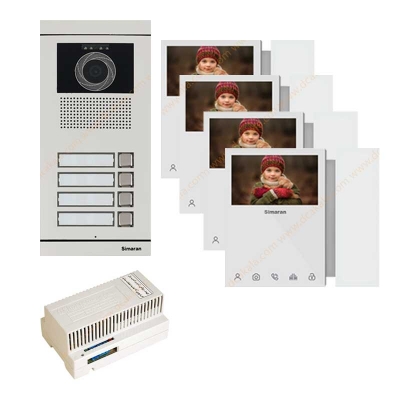 پکیج آیفون تصویری 4 واحدی سیماران مدل HS-43TKM100I2