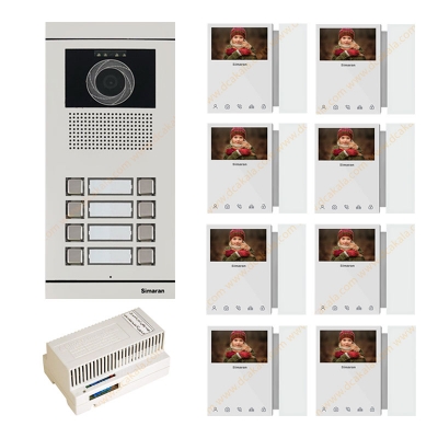 پکیج آیفون تصویری 8 واحدی سیماران مدل HS-43TKM100I2