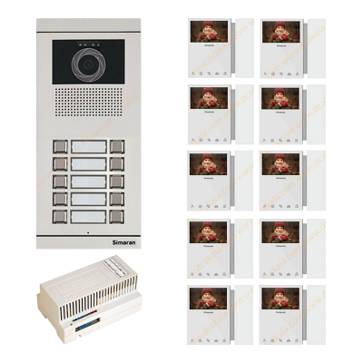 پکیج آیفون تصویری 10 واحدی سیماران مدل HS-43TKM100I2