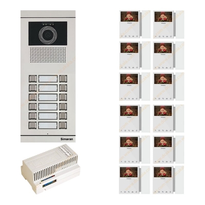 پکیج آیفون تصویری 12 واحدی سیماران مدل HS-43TKM100I2