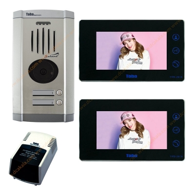 پکیج آیفون تصویری تابا مدل TVD-2070 با حافظه و بدون ماژول تلفن کننده 7 اینچی 2 واحدی