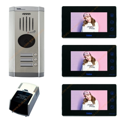 پکیج آیفون تصویری تابا مدل TVD-2070 با حافظه و بدون ماژول تلفن کننده 7 اینچی 3 واحدی