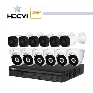 پکیج کامل 12 دوربین مدار بسته داهوا 2 مگا پیکسل آلومینیومی HDCVI