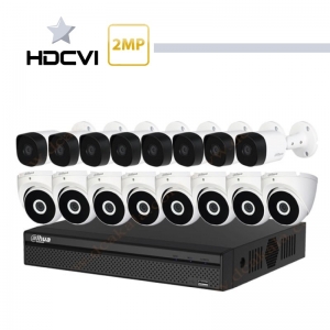 پکیج کامل 16 دوربین مدار بسته داهوا 2 مگا پیکسل آلومینیومی HDCVI