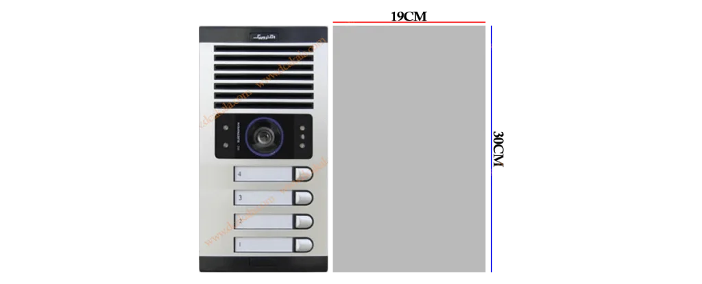   پنل آیفون تابا چهار واحدی عمودی