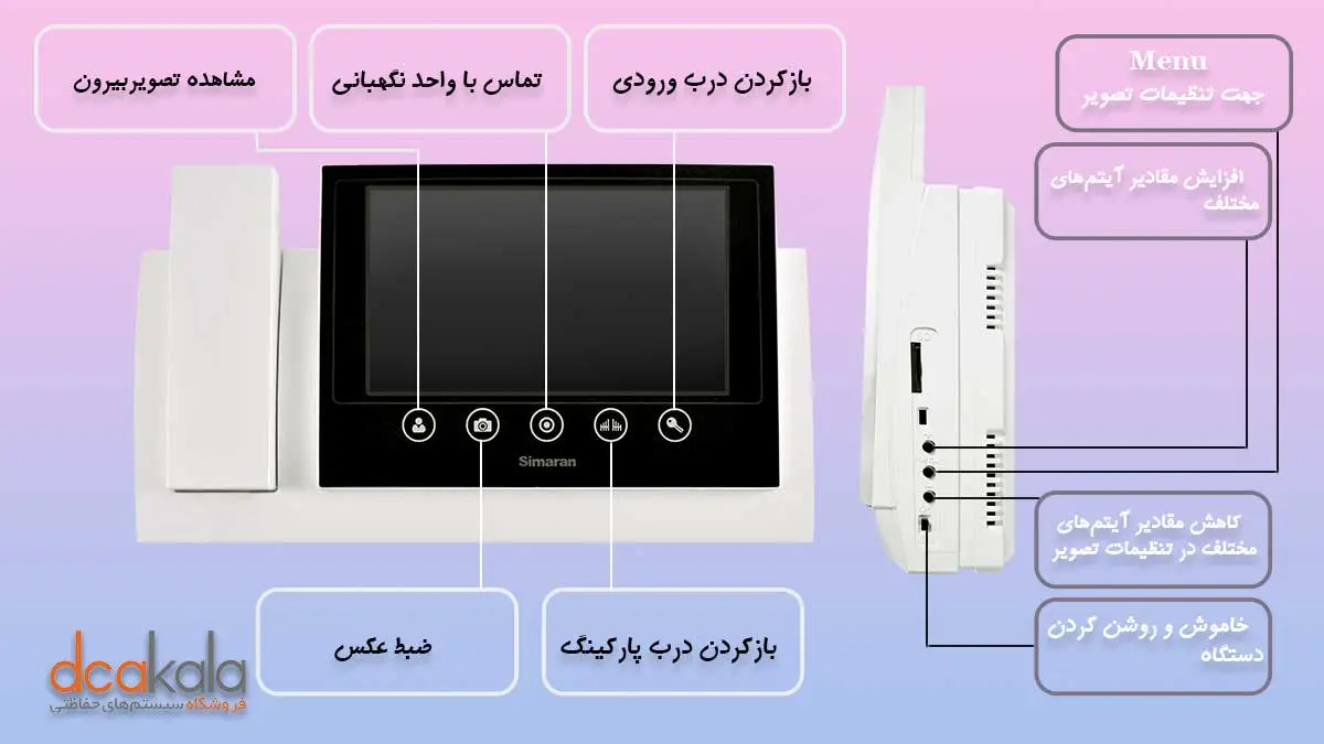 کاربرد کلیدهای آیفون تصویری سیماران مدل HS-72TK