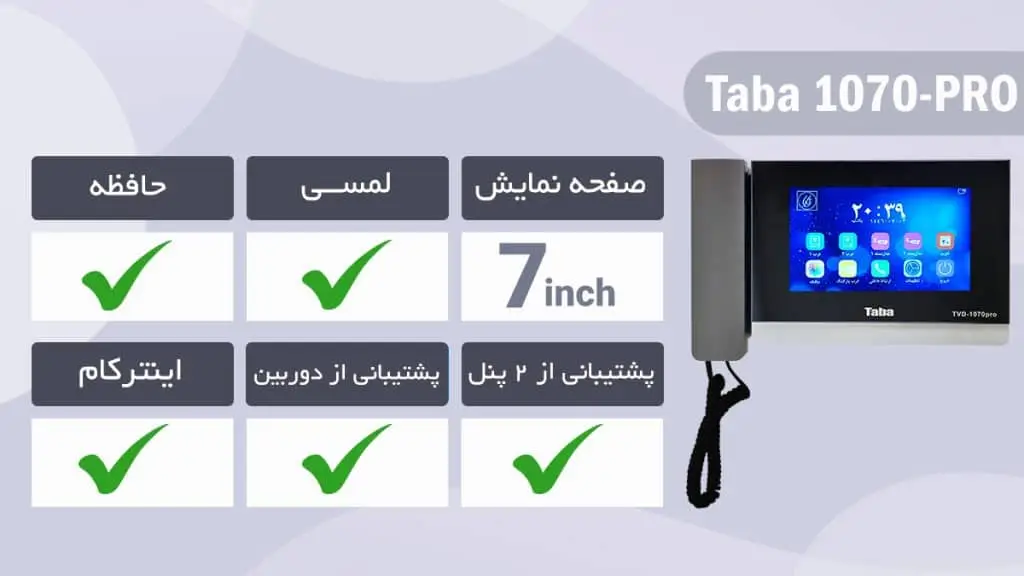 بررسی تصویری و مشخصات آیفون تصویری تابا 1070 پرو