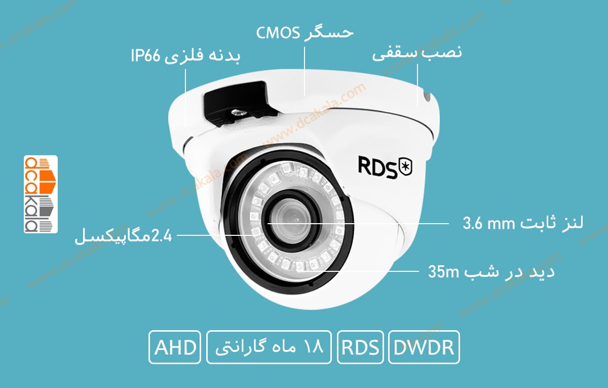 اینفو گرافی دوربین مدار بسته ای اچ دی RDS مدل RDS-HXV240S