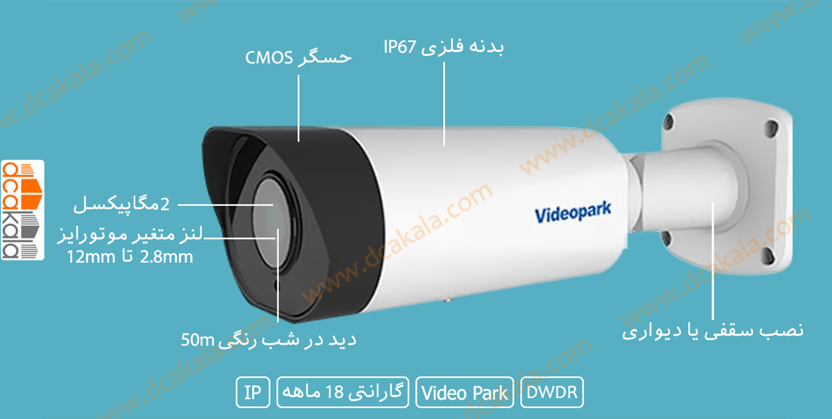 اینفو گرافی دوربین مدار بسته ویدئو پارک ZN-NC-IB2200WS-I5ZPF