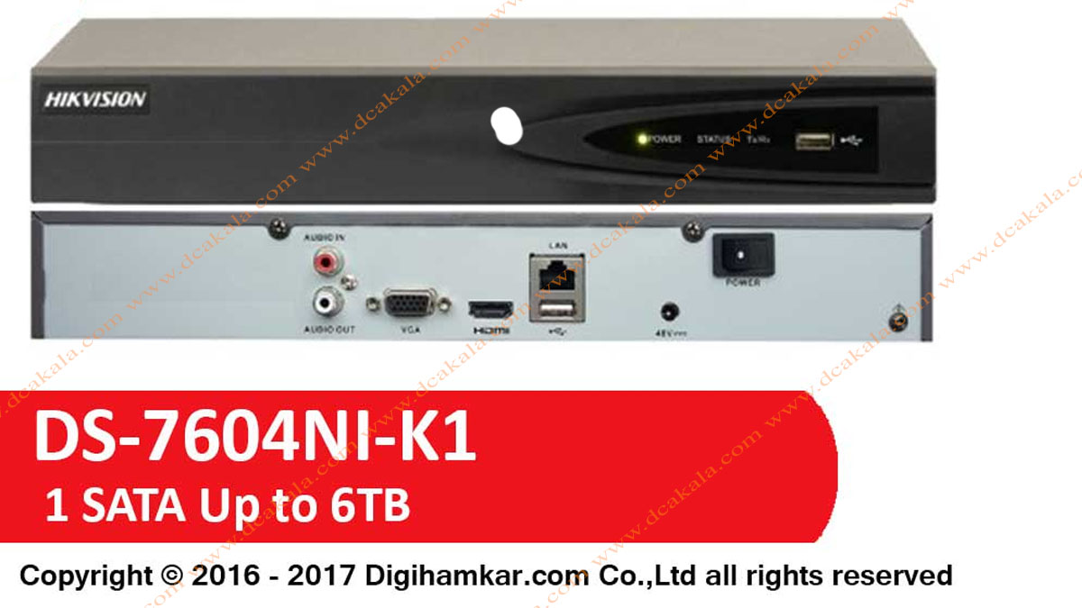 دستگاه NVR هایک ویژن  4 کانال مدل DS-7604NI-K1