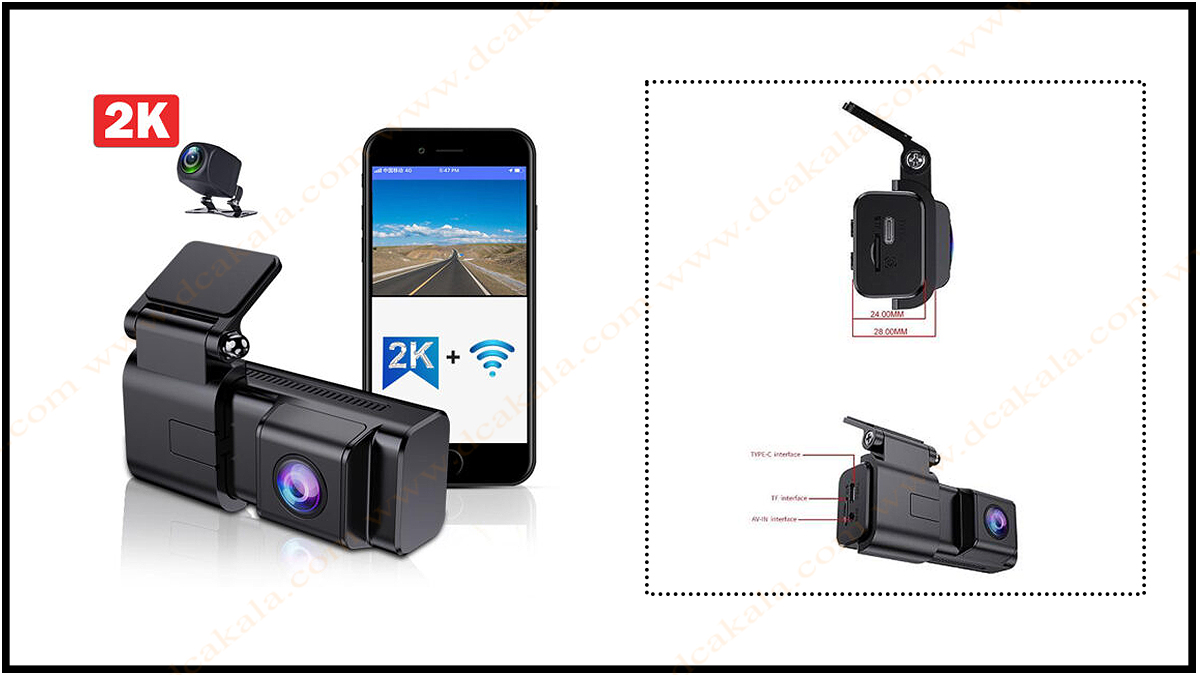 دوربین خودرو دو دوربین وای فای دار 2K مدل A13